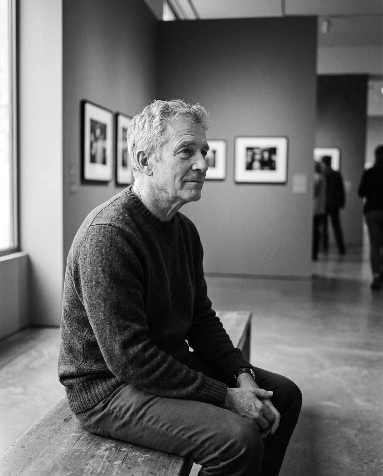 A patron in a gallery